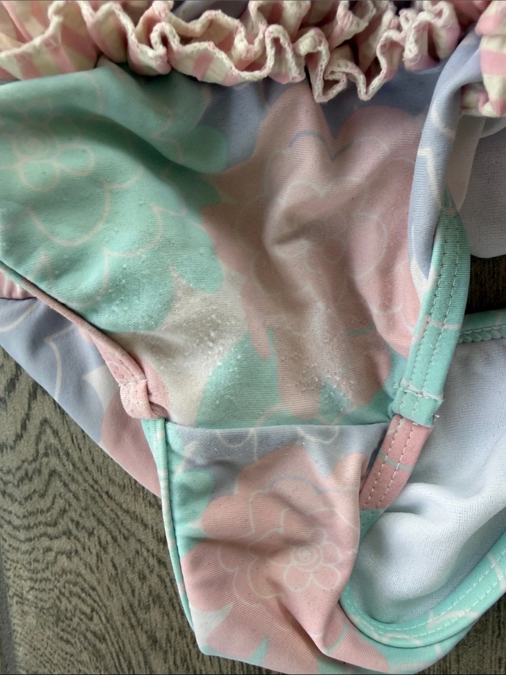Ruffle Butts Pastel Floral Rash Guard Set - Mint, Pink & Blue